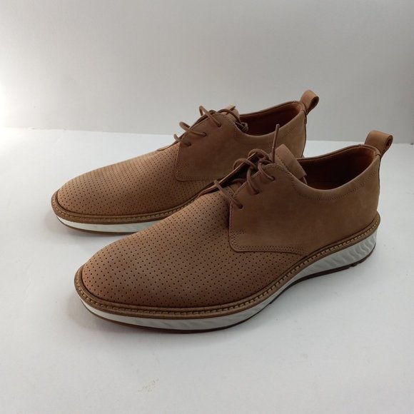 Ecco Mens ST.1 Hybrid Brown Cashmere Summer Perforated Oxford Shoes Size 8-8.5 main image 5